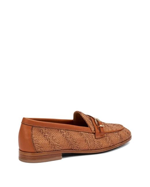 Frau White Herringbone-Effect Loafers