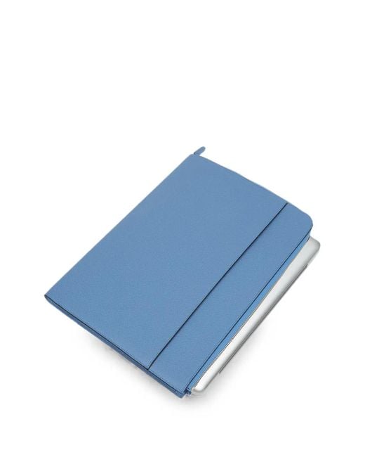 Smythson Blue Panama Laptop Case