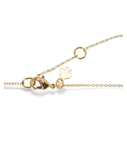 Kate Spade White Crystal-Embellished Clover-Pendant Necklace