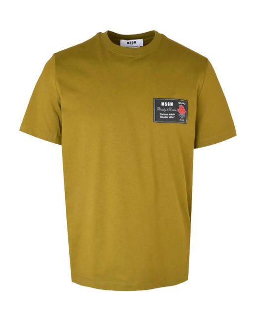 MSGM Yellow Patch T-Shirt for men