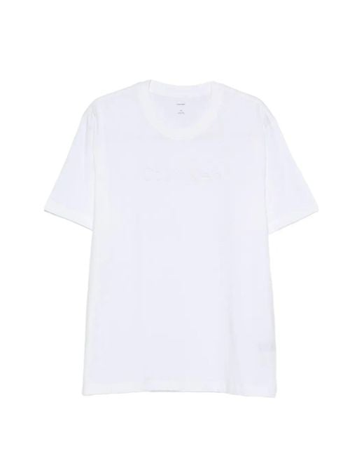 Calvin Klein White Embossed T-Shirt for men