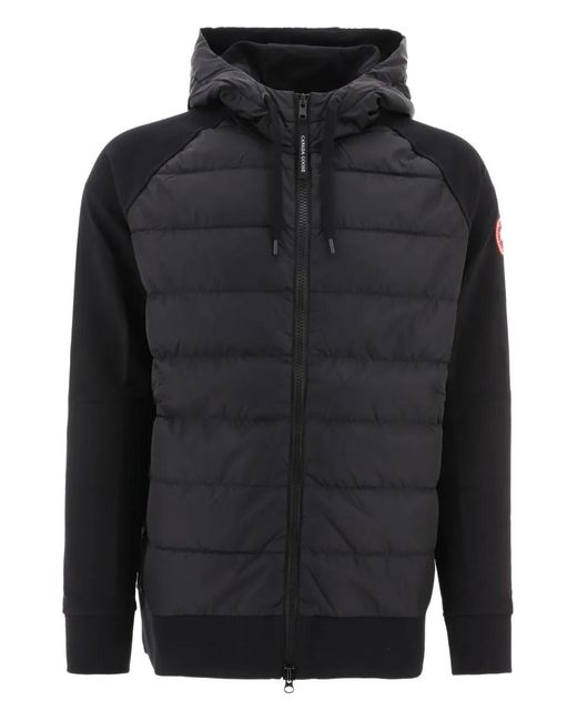 Canada Goose Black Hybrid Sweater With Quilted Front for men