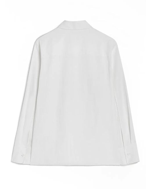 Jil Sander White Pleated Long Sleeves Shirt