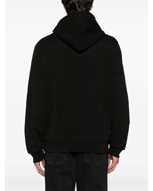 Lacoste Black Logo-Patch Hoodie for men