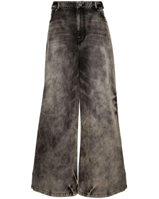Juun.J Gray Waist-straps Wide-leg Trousers for men