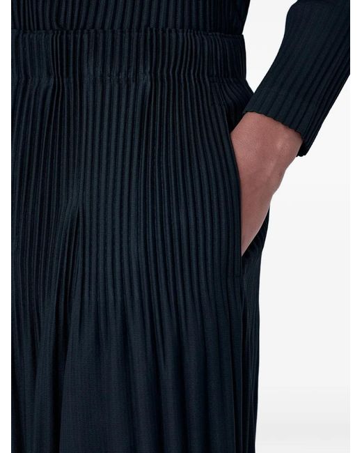 Homme Plissé Issey Miyake Blue Pleated Cropped Trousers for men
