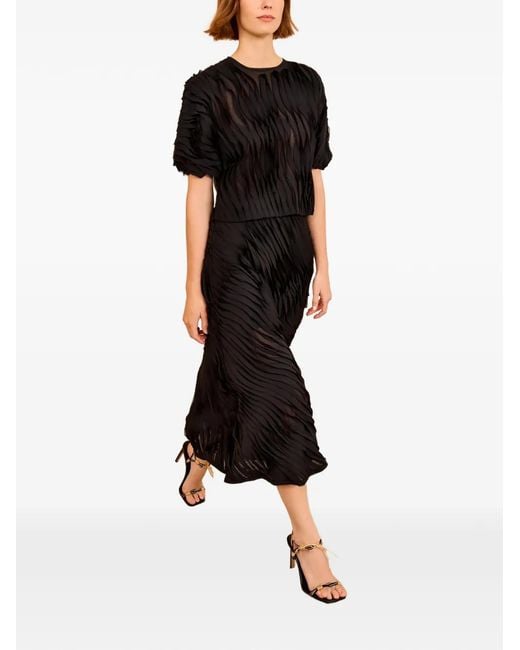 Ulla Johnson Black Vayda Short-Sleeve Top