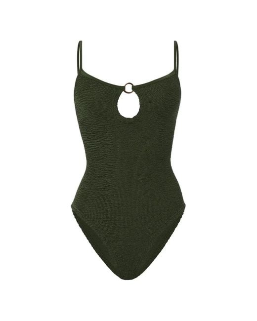Hunza G Green Toni Ring-Detail Swimsuit