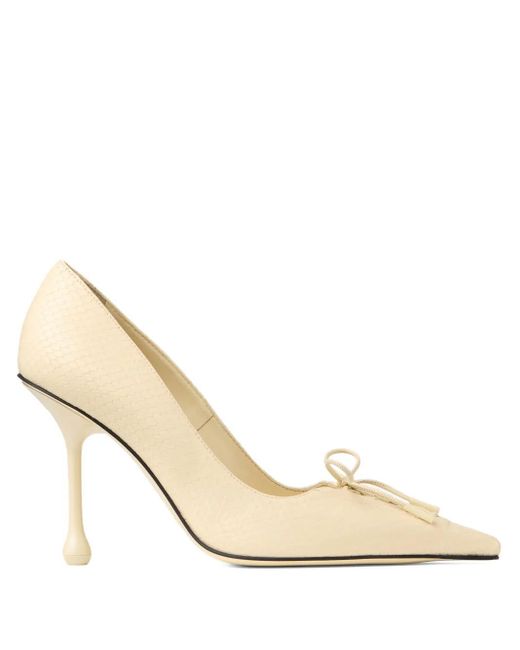 Jimmy Choo Natural 85Mm Scarlett Lace-Up Pointed-Toe Pumps