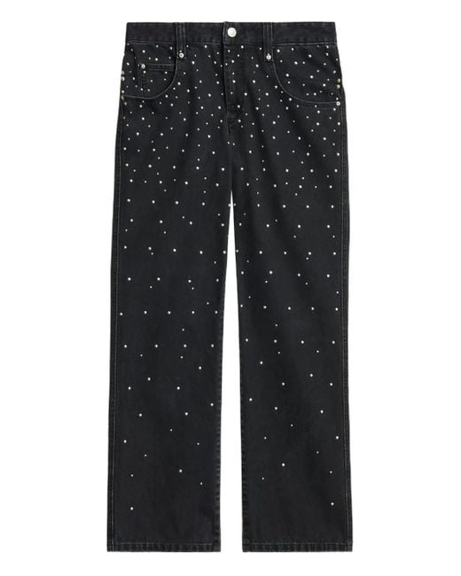 Isabel Marant Black Brinsa Gradient-Studded Jeans