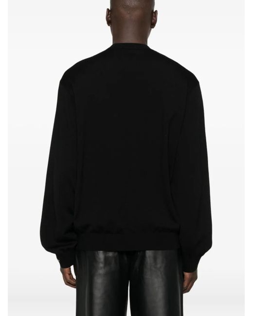 Balenciaga Black Round-Neck Panelled Sweater for men