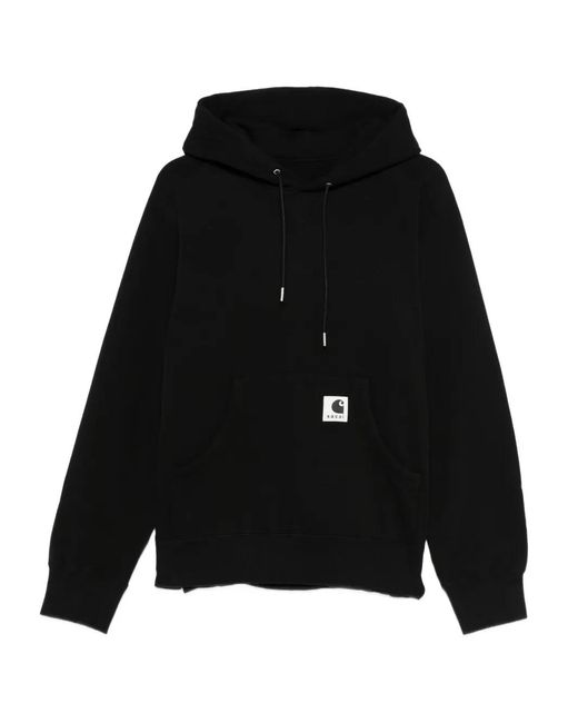 Sudadera con capucha y parche del logo Carhartt de hombre de color Black