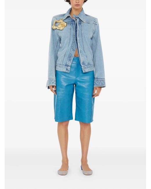 Christopher Esber Blue Corsage Denim Jacket