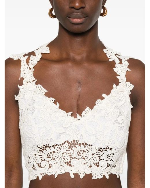 Top de encaje Ermanno Scervino de color White