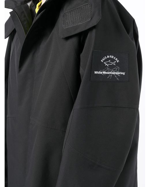 White Mountaineering Black Logo-Patch Hooded Jacket for men