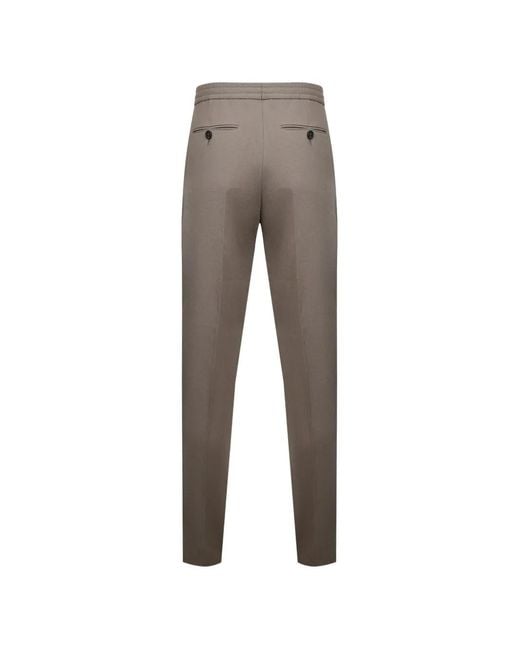 Zegna Gray Dark Taupe Oasi Lino Pants for men