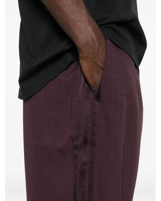 Y-3 Purple Drawstring-Waist Cotton Trousers for men