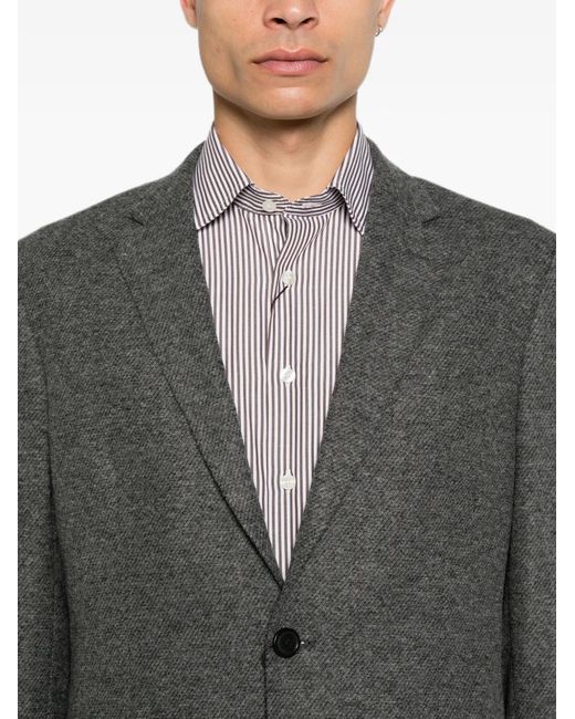 Etro Gray Notched-Lapels Blazer for men