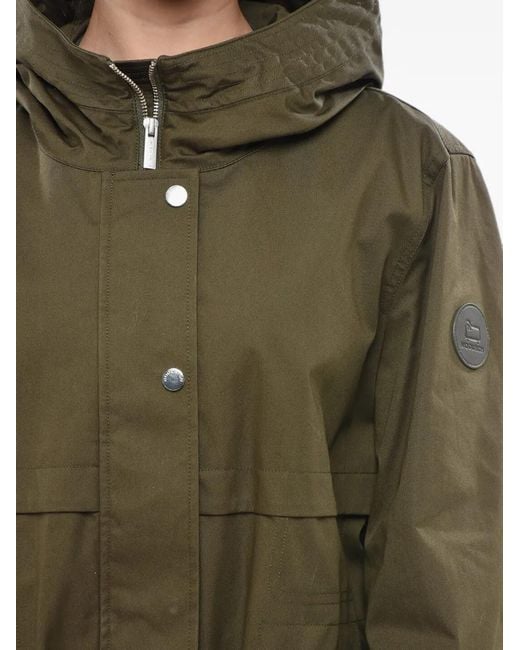 Woolrich Green Logo-Patch Utility Parka
