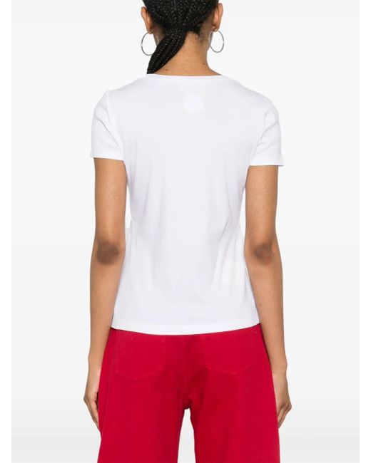 DSquared² White Appliqué-Logo Cotton T-Shirt