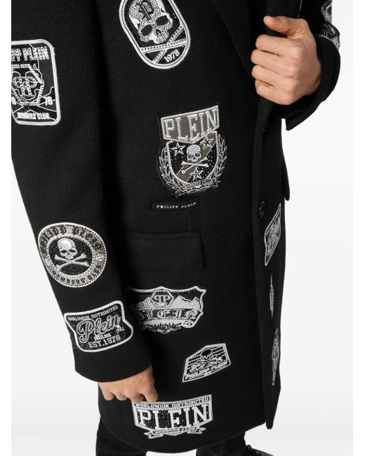 Philipp Plein Patches coat in Black für Herren