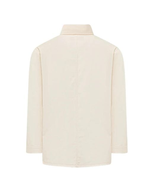 Universal Overall White Patch-Detail Shirt Jacket for men