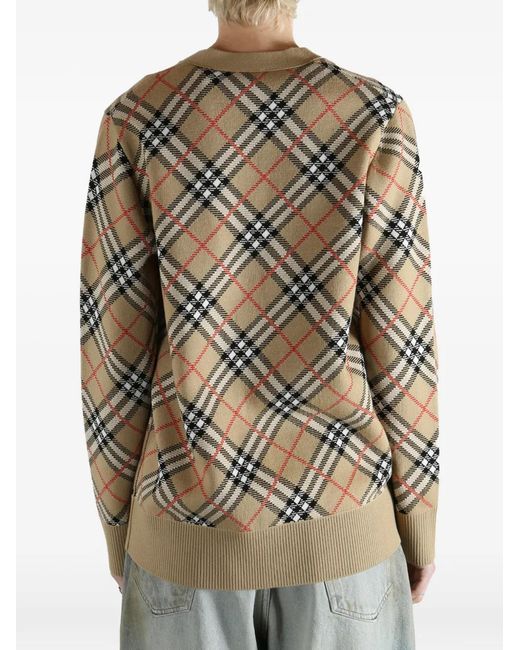 Burberry Natural Check-Pattern Cardigan