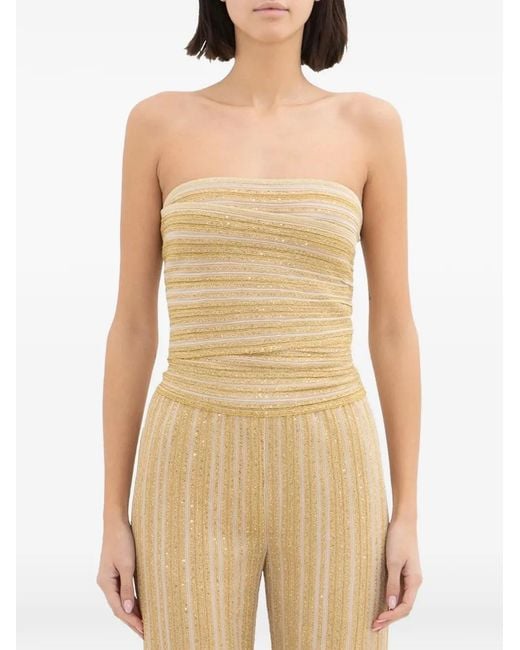 Missoni Natural Metallic-Shine Ruched Top
