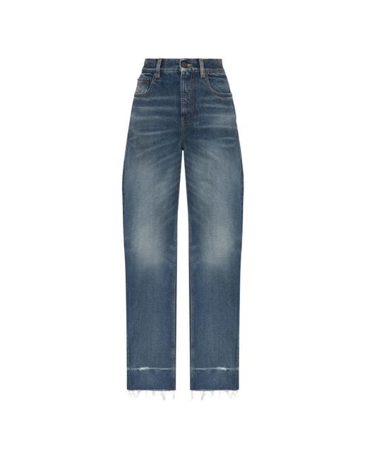 Chloé Blue Frayed-Hem Jeans
