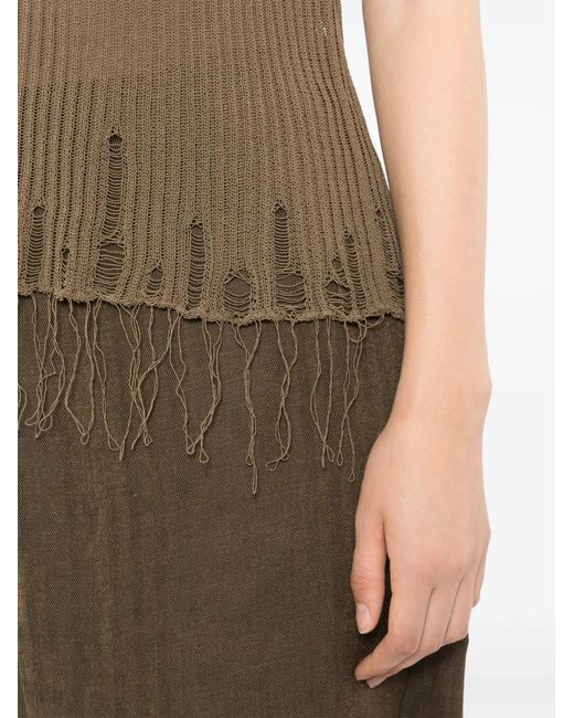 Uma Wang Green Frayed Vest