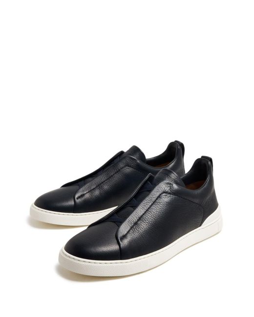 Zegna Black Low-top Leather Sneakers for men