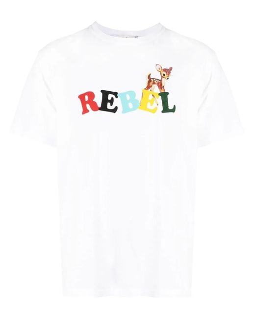 Undercover White Cartoon-Print Cotton T-Shirt for men
