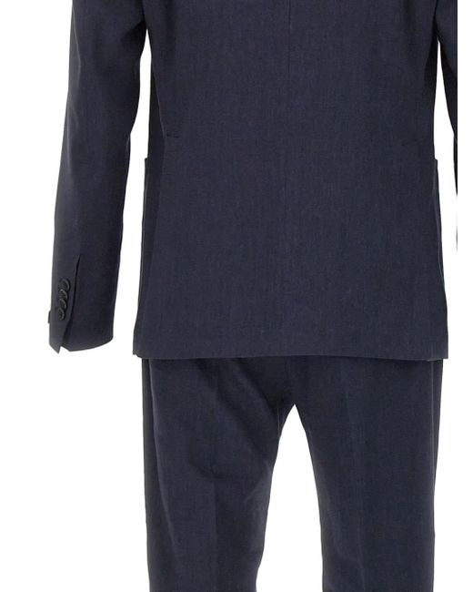 Tagliatore Blue Brooch-Detail Suit for men