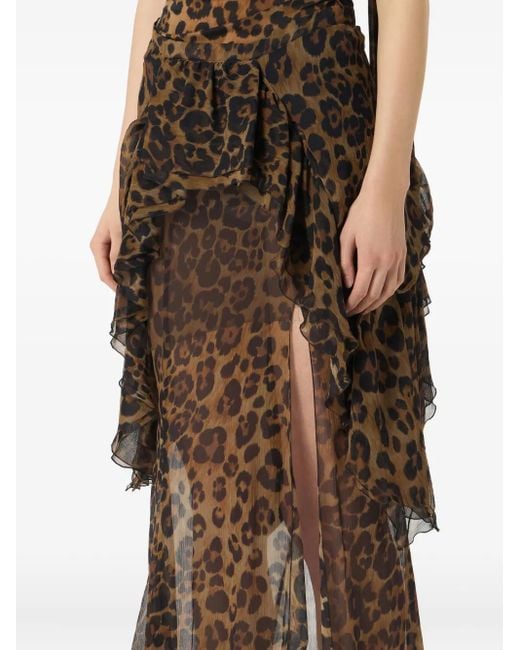 Falda estampada con volantes Blumarine de color Brown