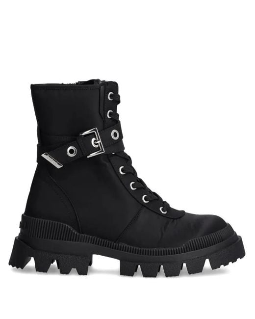 Desigual Black Schnürstiefel Mit Schnalle