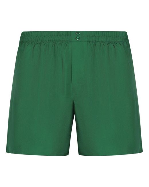 Dolce & Gabbana Green Straight-leg Silk Boxers for men