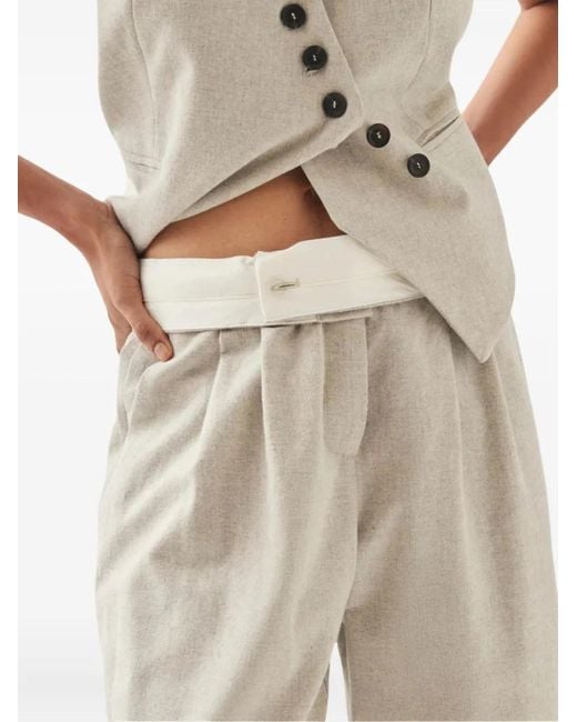 Alohas White Pleated Palazzo Pants