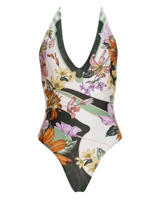 Agua Bendita Badpak Met Bloemenprint in het White