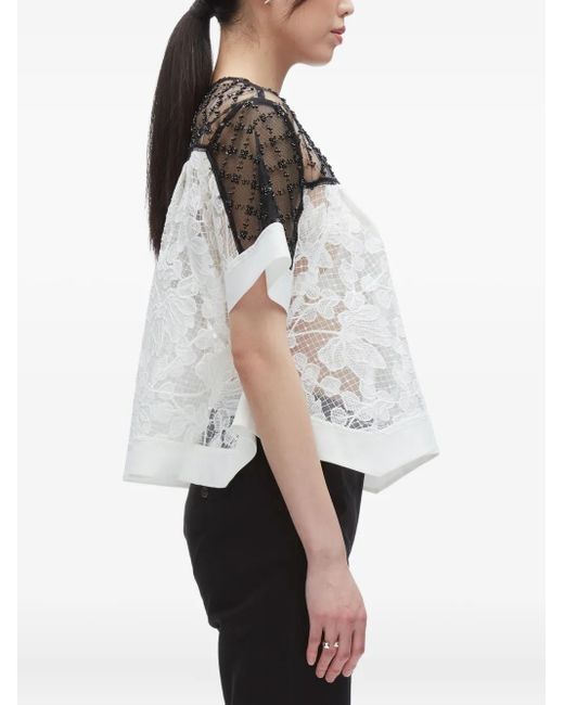 3.1 Phillip Lim White Beaded Lace Top