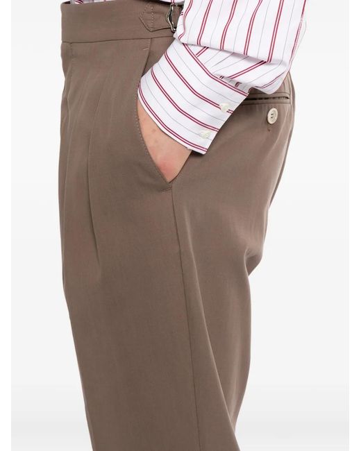 Brunello Cucinelli Brown Pleated Trousers for men