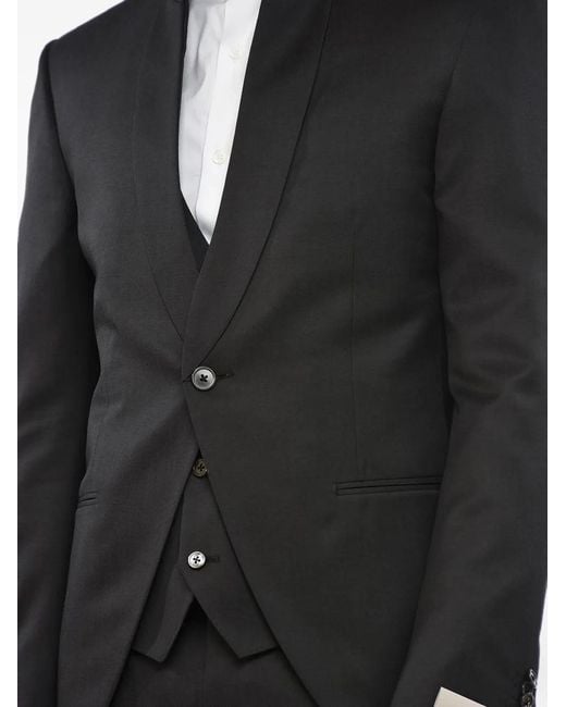 Corneliani Black Academy Three-Piece Single-Breasted Suit for men