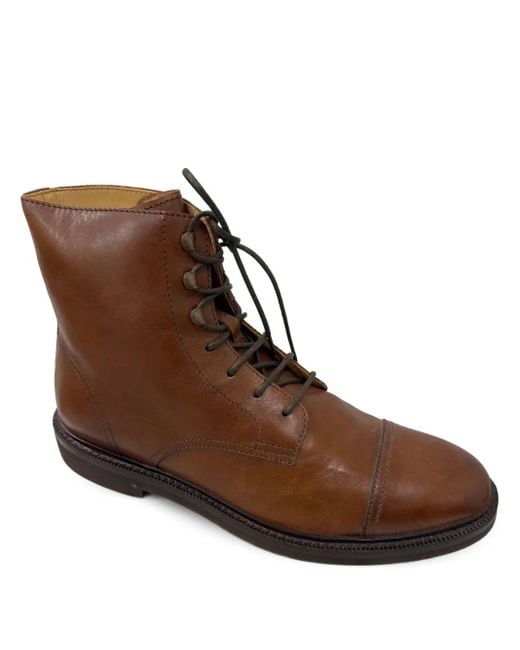 Brunello Cucinelli Schnürstiefel Mit Angeschnittener Kappe in Brown für Herren