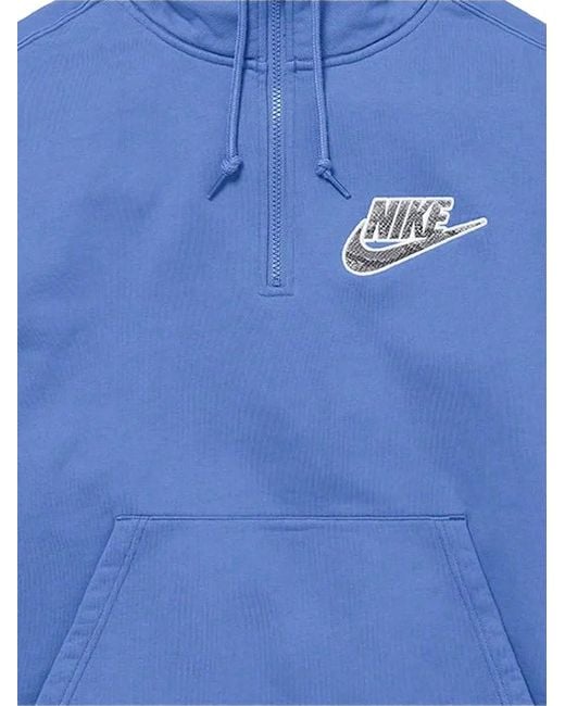 Supreme Blue X Nike Half-Zip Hoodie for men