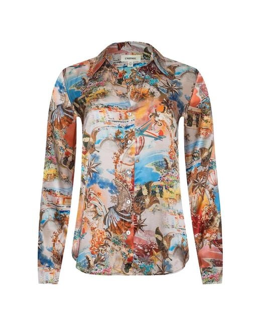 L'Agence Multicolor Tyler Silk Blouse Top