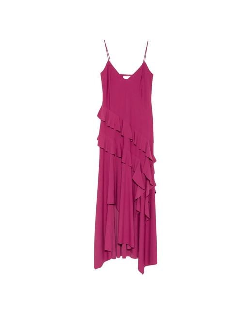 Love Moschino Pink Ruffled Asymmetric Dress