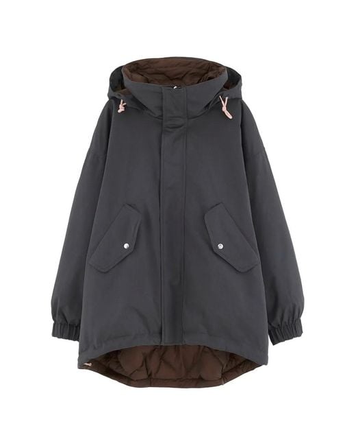 Bellerose Black Hedi Hooded Reversible Coat