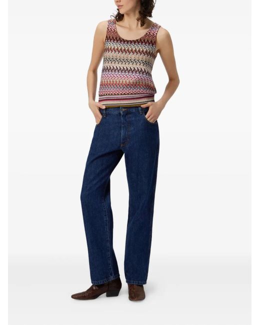 Missoni Blue Five-Pocket Cotton Bootcut Jeans