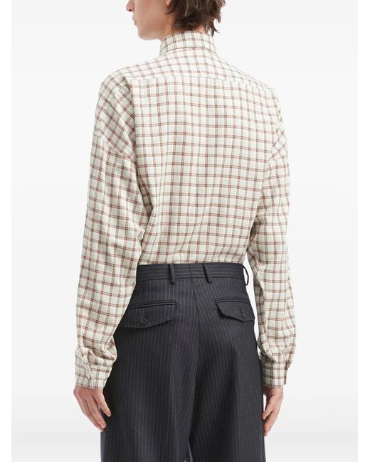 sunflower White Check-Print Pocket Shirt for men