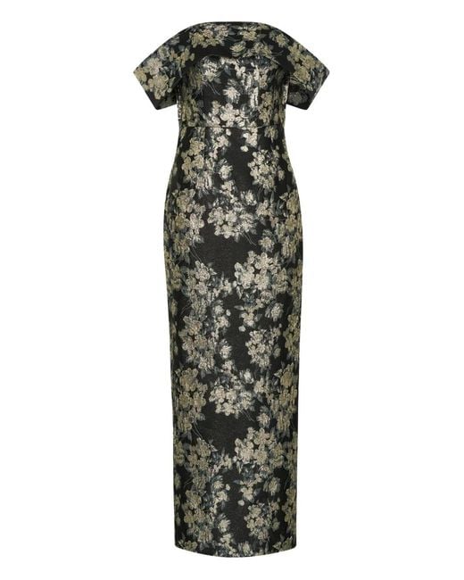 Anna Quan Green Schulterfreies Eira Maxikleid