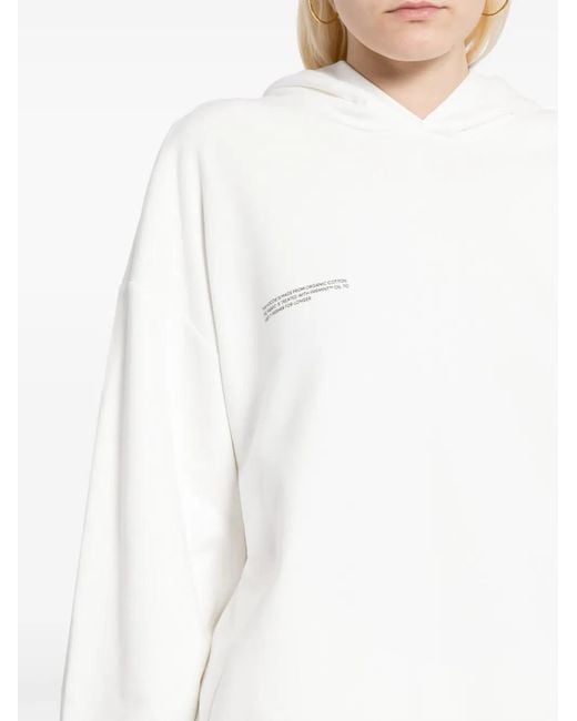 PANGAIA White Logo-Print Cotton Hoodie